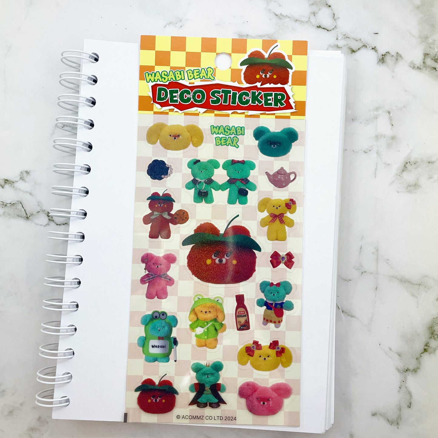 Wasabi Bear sparkle gochujang sticker B556