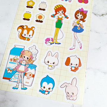 Rainbowholic x Ochame Friends Retro Girls Sticker b836