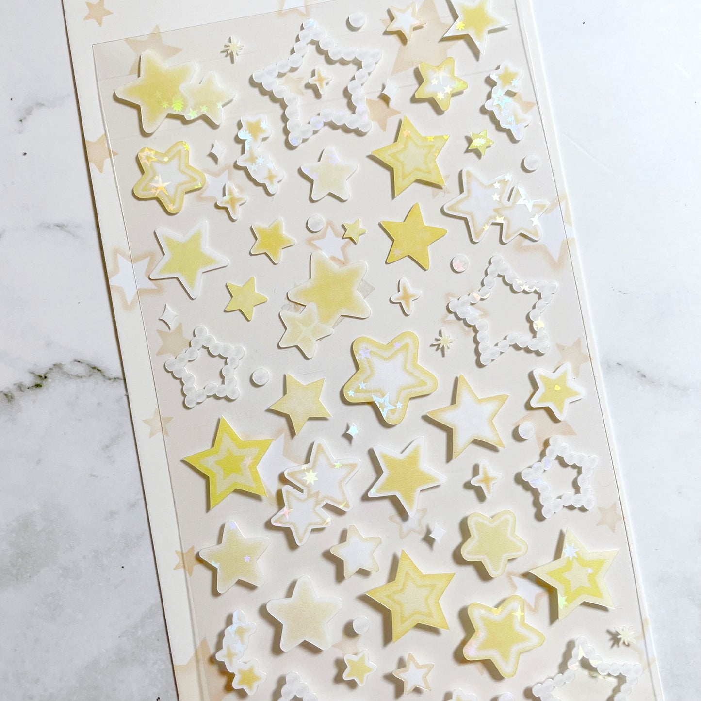 Angora Lora sparkly yellow star stickers b226