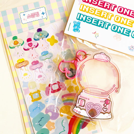 Sulgi Sulgi Pink Acrylic Key Ring with stickers b387