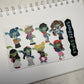 Dingamart Zombie Girls sticker B643