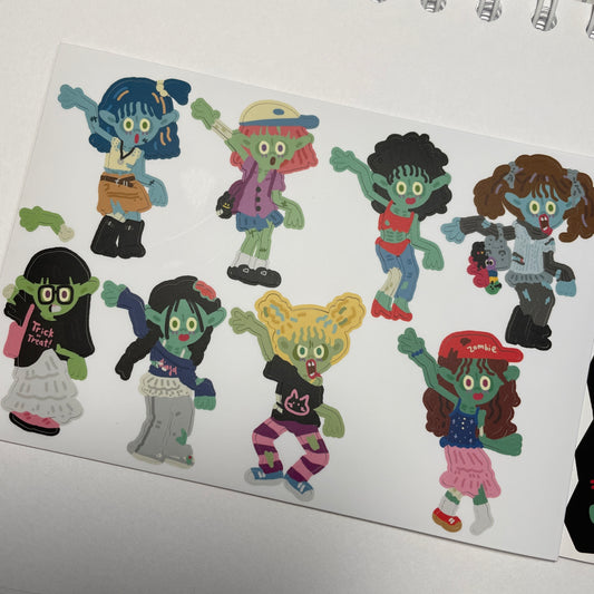 Dingamart Zombie Girls sticker B643