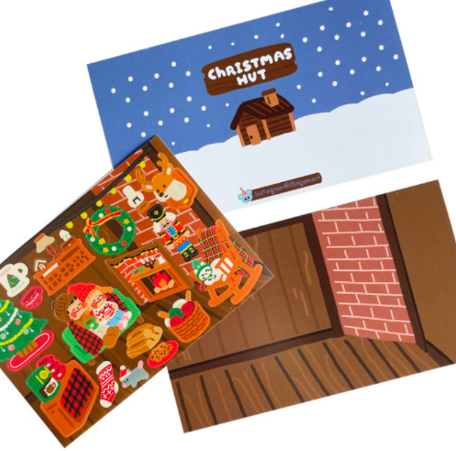 Dingamart Christmas Hut sticker C102