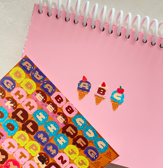 Dingamart Ice Cream ABC sticker B118