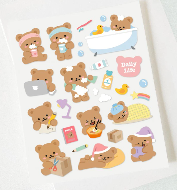 Gyawuddung Bear Daily Life sticker A598