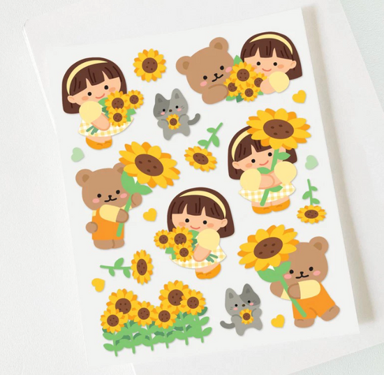 Gyawuddung Bear Sunflower sticker B162