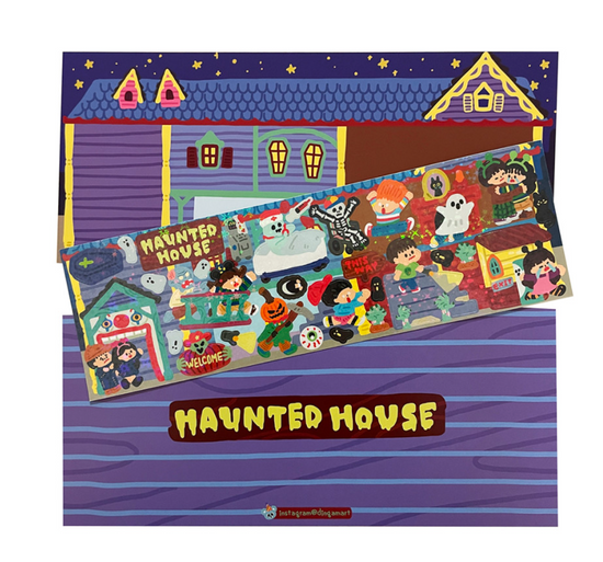 Dingamart Haunted House sparkle sticker b199