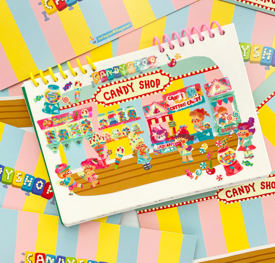 Dingamart Candy Shop Sparkle sticker b197