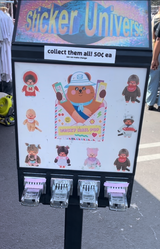 monchhichi sticker vending machine sticker pack