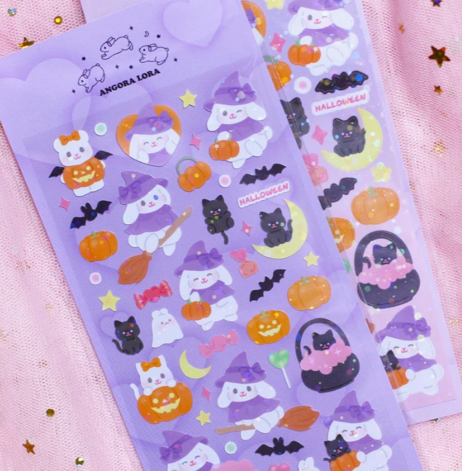 Angora Lora Halloween Pumpkin sticker b210