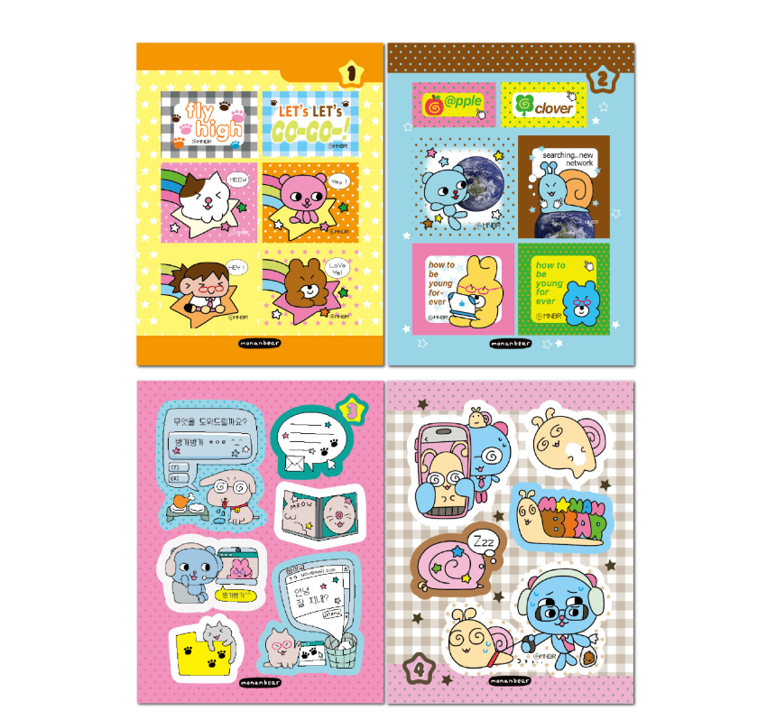 Monan Bear Random Sticker pack b290