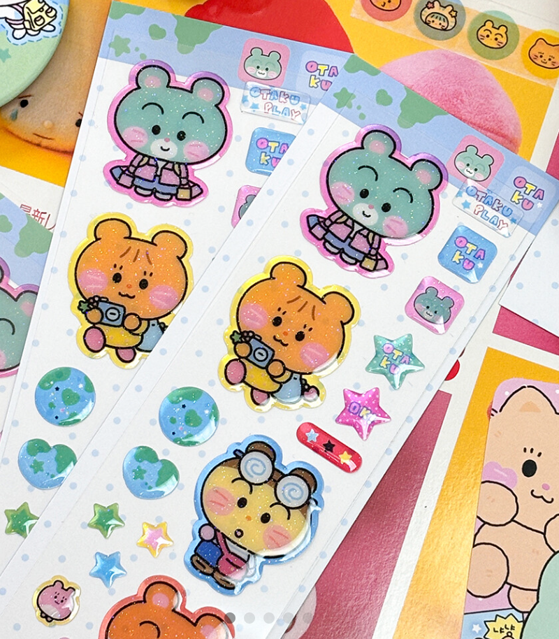 Ppomppom Hamster epoxy sticker b309