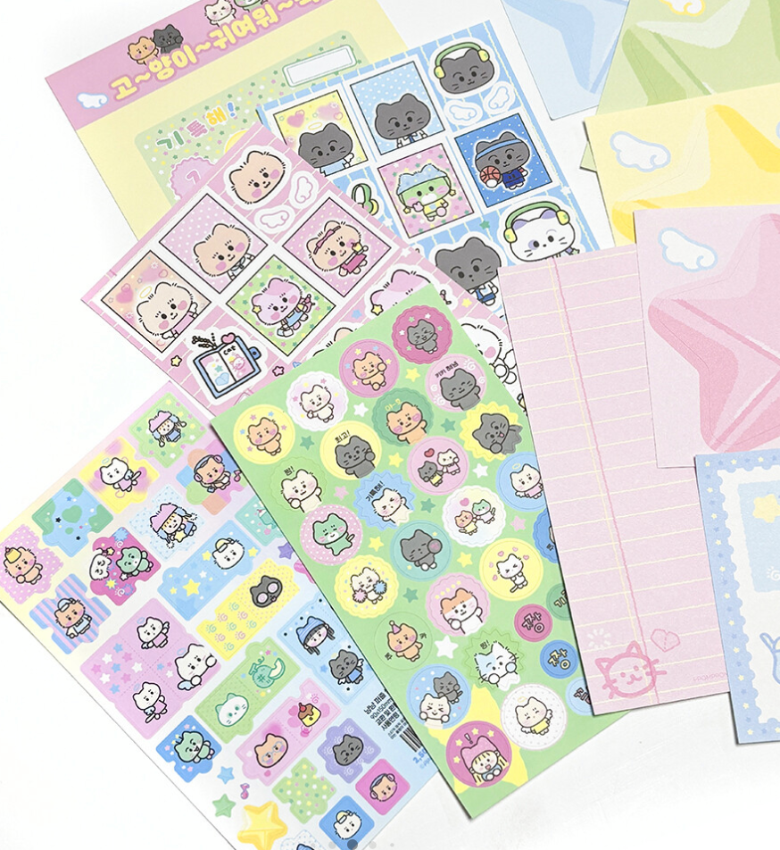 Ppomppom Cute Cat sticker pack b316