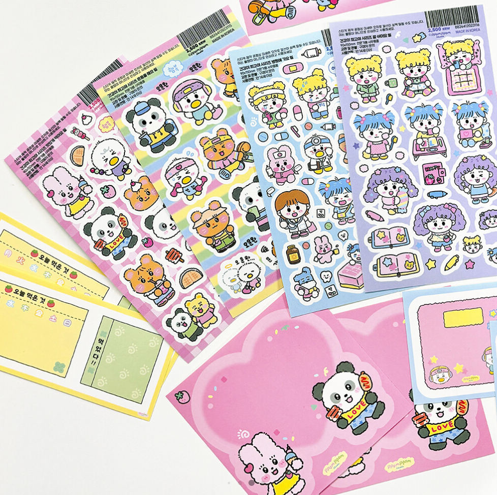 Ppomppom Healthy sticker pack b314