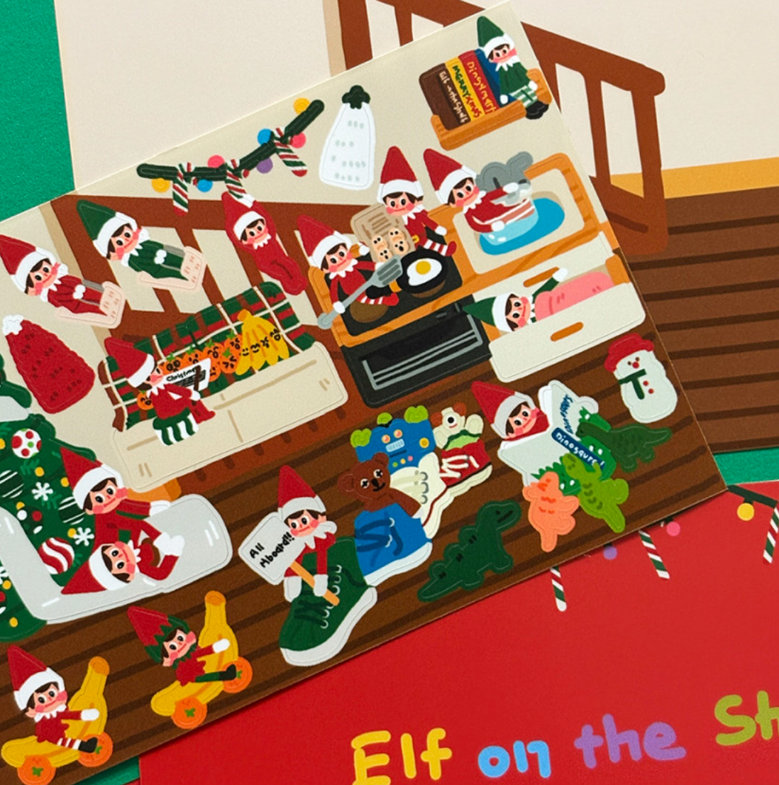 Dingamart Christmas Elf on a Shelf sticker b346