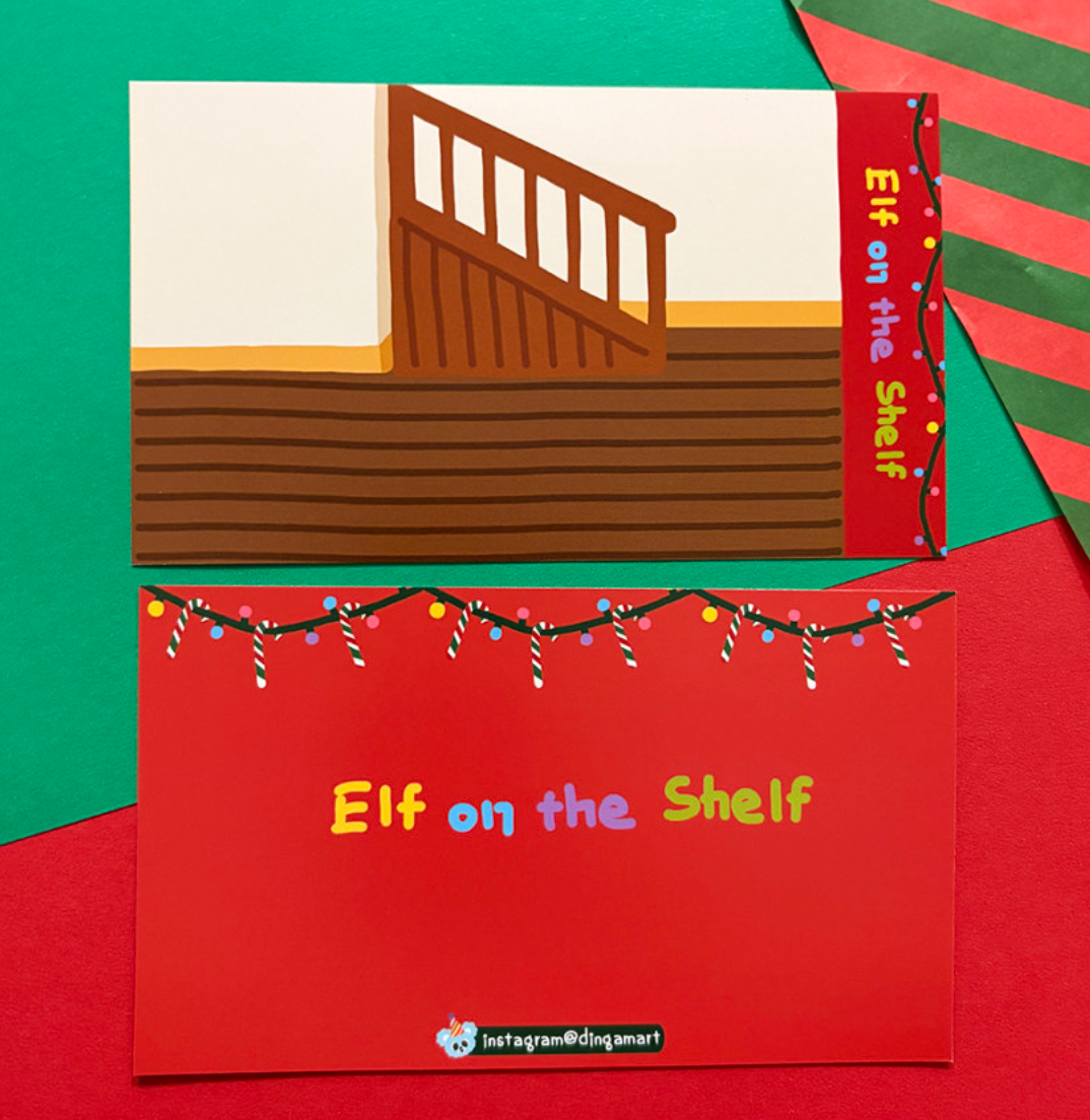 Dingamart Christmas Elf on a Shelf sticker b346