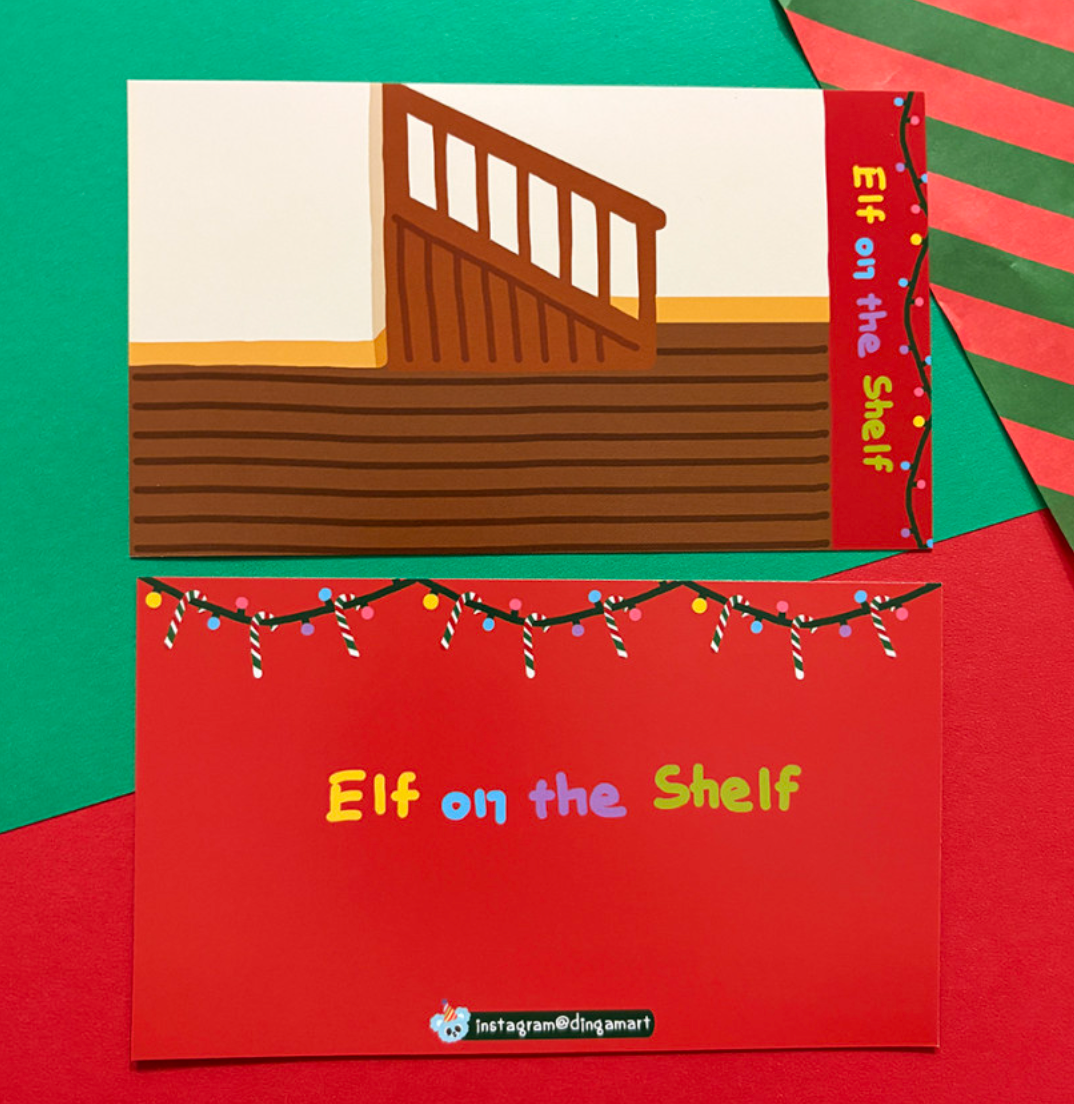 Dingamart NEW Christmas Elf on a Shelf sticker b346