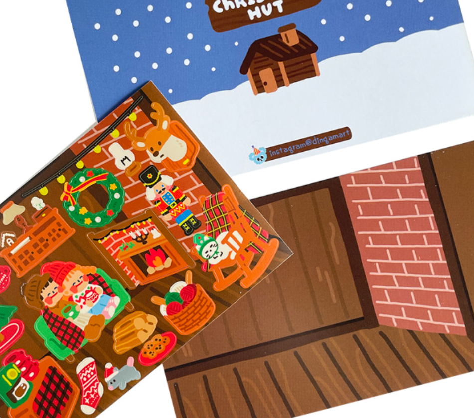 Dingamart Summer Christmas Hut sticker b352