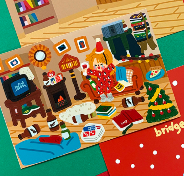 Dingamart NEW Christmas Bridget's Room sticker b347