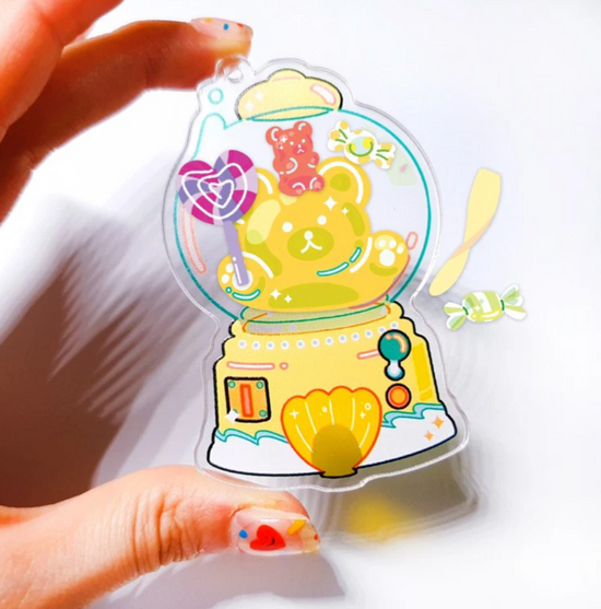 Sulgi Sulgi Yellow Acrylic Key Ring with stickers b385