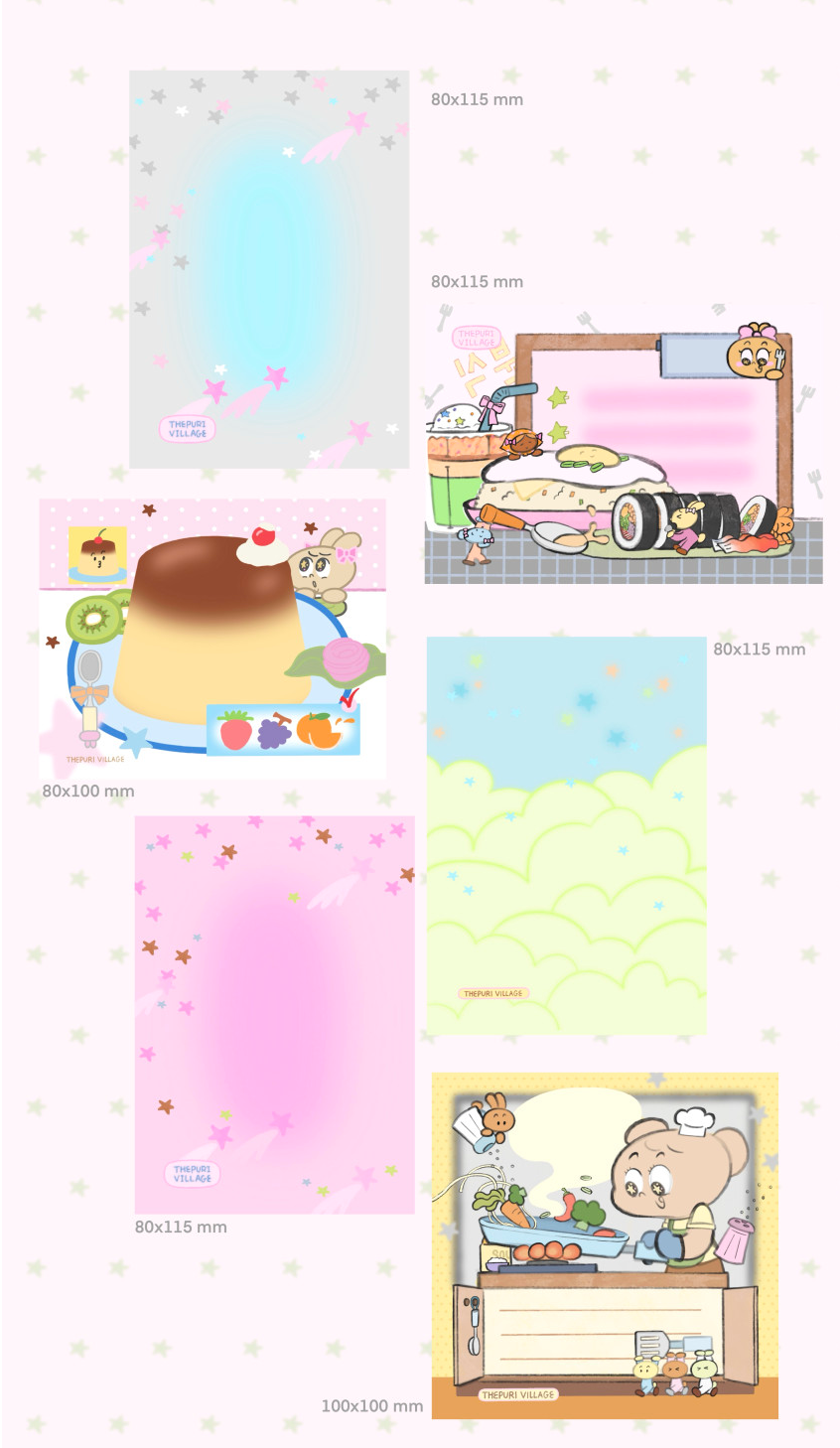 Thepuri Village memo paper sticker pack b562