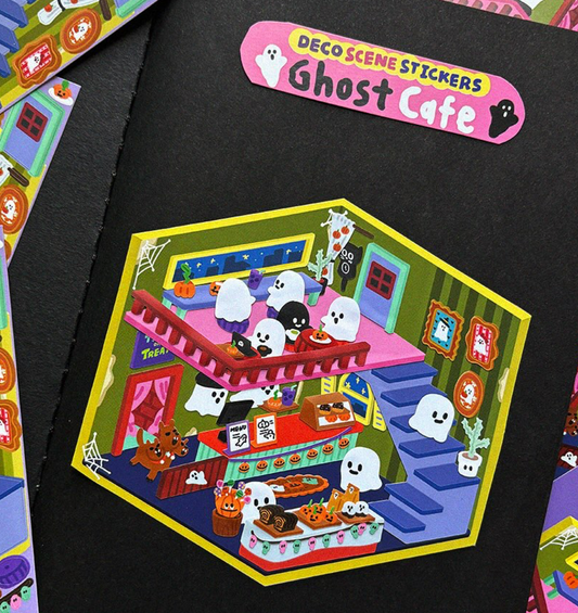 Dingamart Ghost Cafe Deco sticker B645
