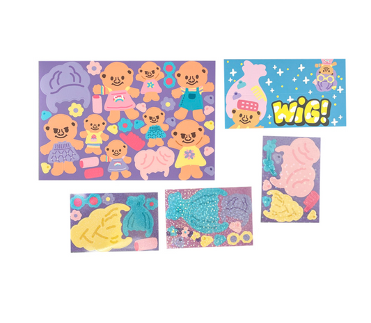 Dingamart Wig sticker pack B749