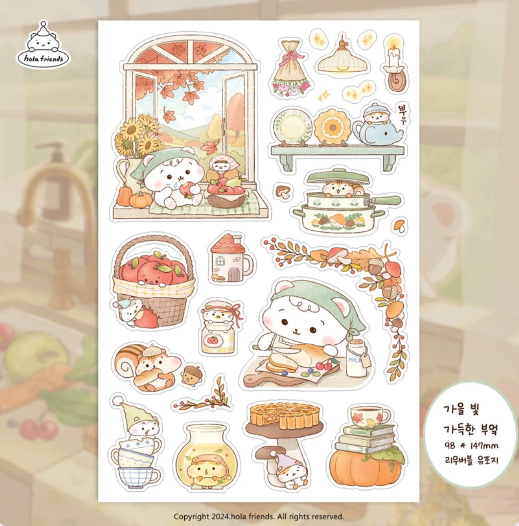 Hola Friends Autumn Kitchen sticker B732