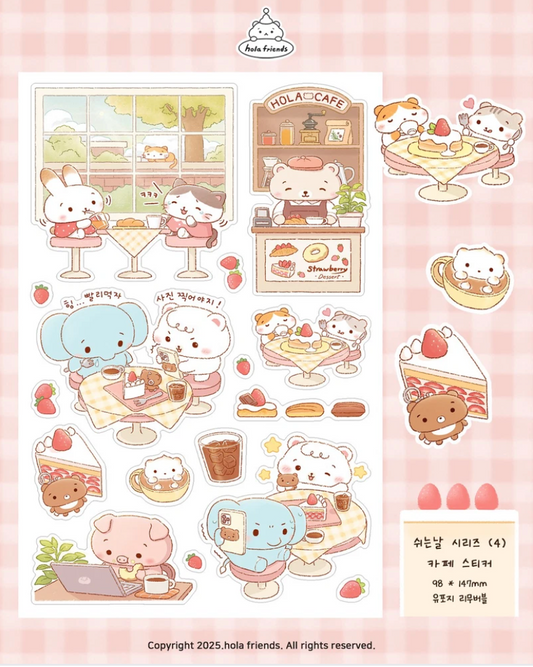 Hola Friends Cozy Cafe sticker B734