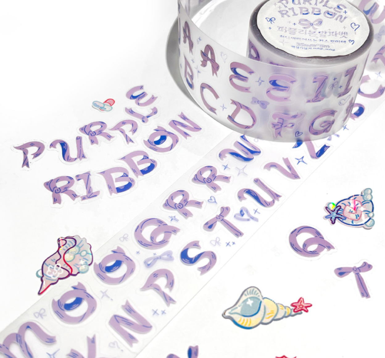 Sulgi Sulgi Purple Ribbon Letters sticker roll