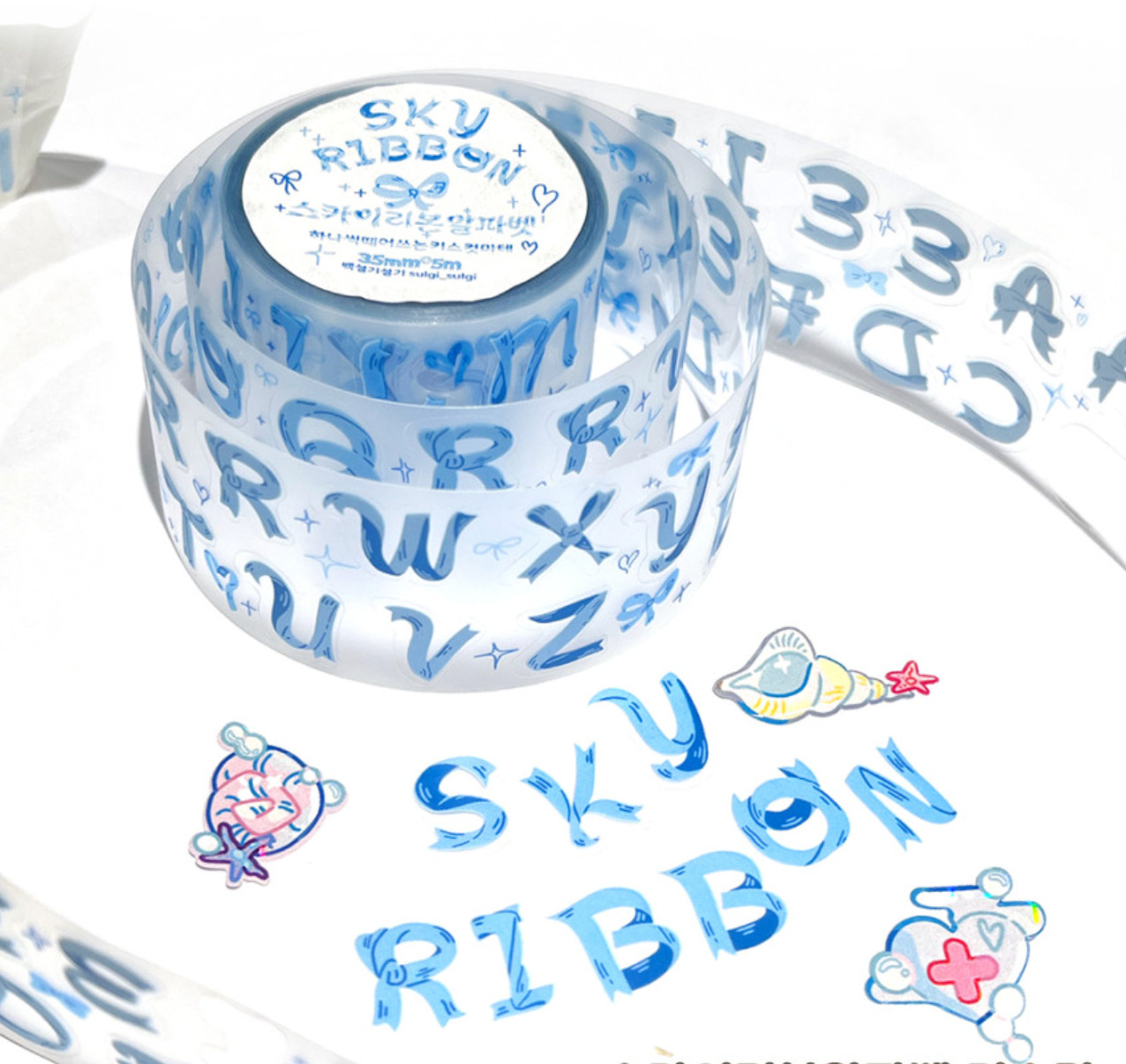 Sulgi Sulgi Blue Ribbon Letters sticker roll