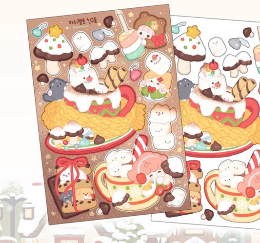 Danpoong.bom Marshmallow friends sticker b703