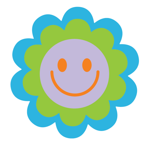 Happy Flower Face vinyl sticker