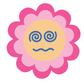 Overwhelmed Flower Face vinyl sticker v46