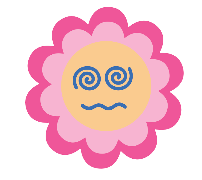 Overwhelmed Flower Face vinyl sticker v46