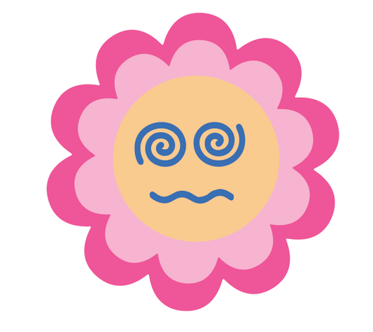 Overwhelmed Flower Face vinyl sticker