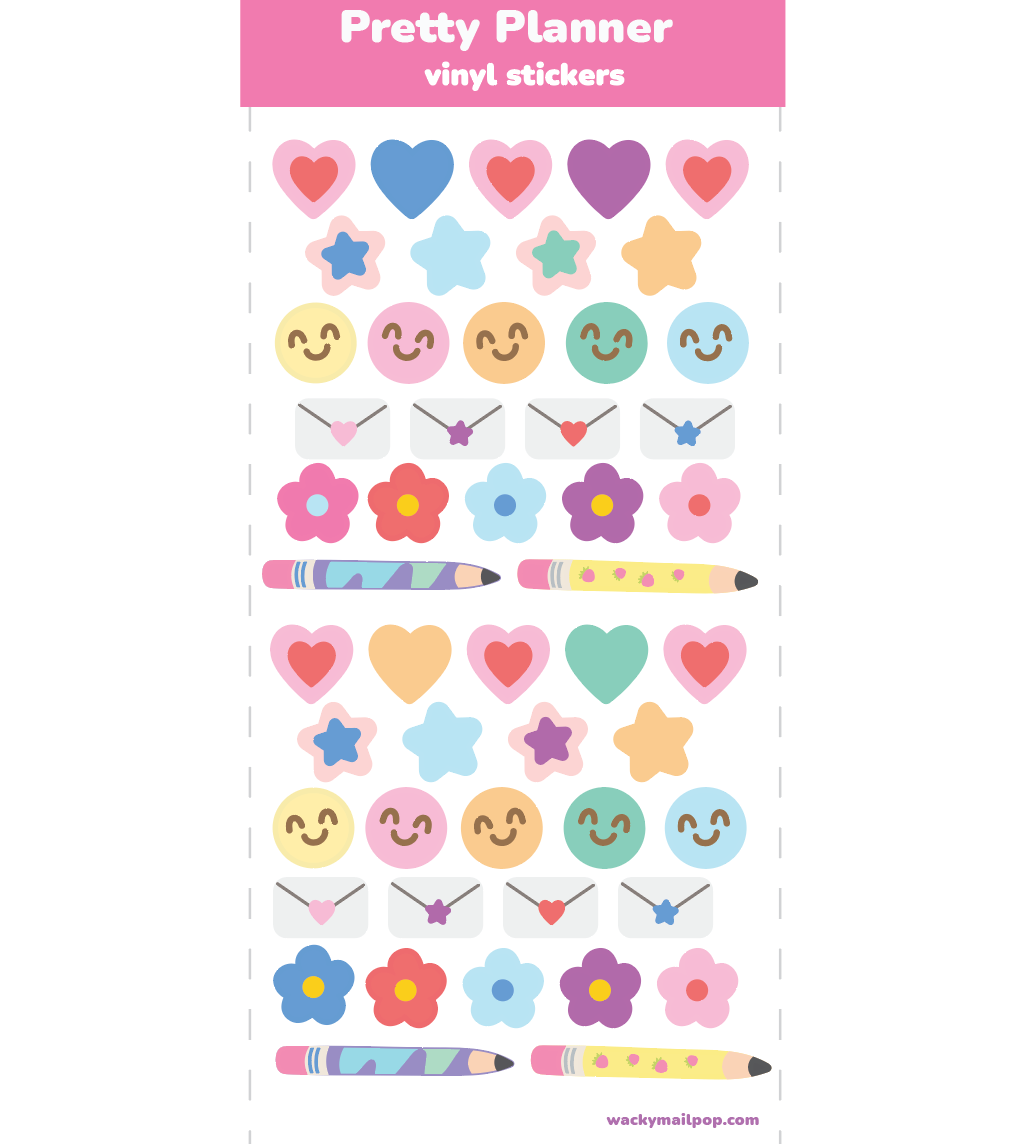 Pretty Planner vinyl sticker sheet v42
