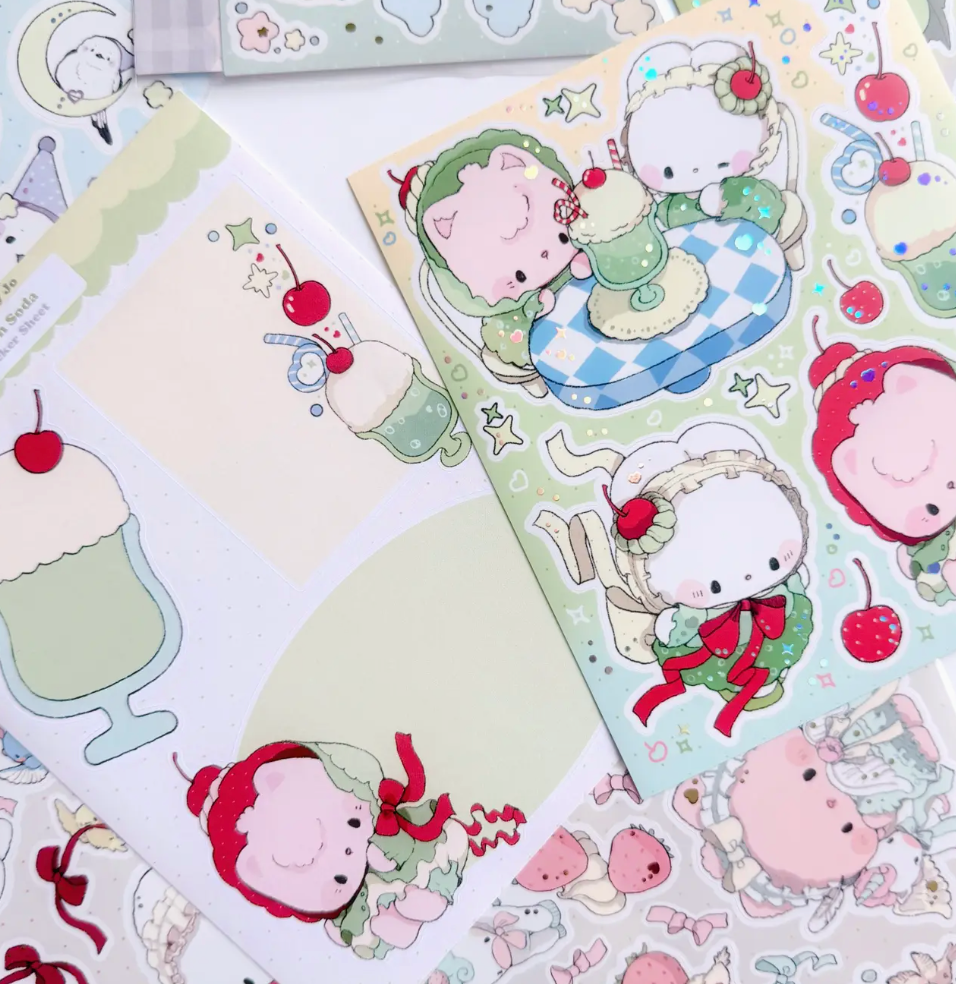 Atelier by Jo Melon Soda large sticker sheet b845