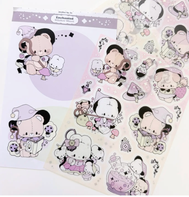 Atelier by Jo Enchanted  large washi  sticker sheet b846