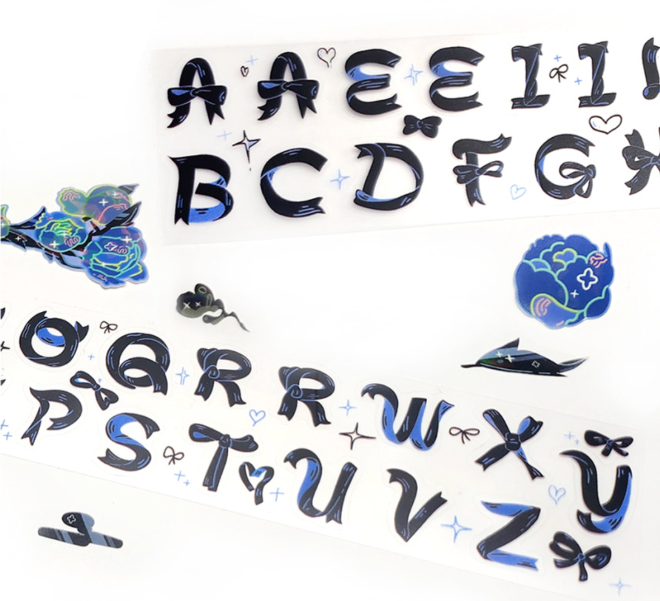 Sulgi Sulgi Black Ribbon Letters sticker roll w106