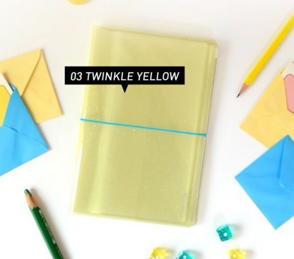 Jam Studio Sticker Storage Long Pocket Book | Expandable Korean Sticker Album with Clear Pouch