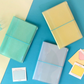 Jam Studio Sticker Storage Long Pocket Book | Expandable Korean Sticker Album with Clear Pouch