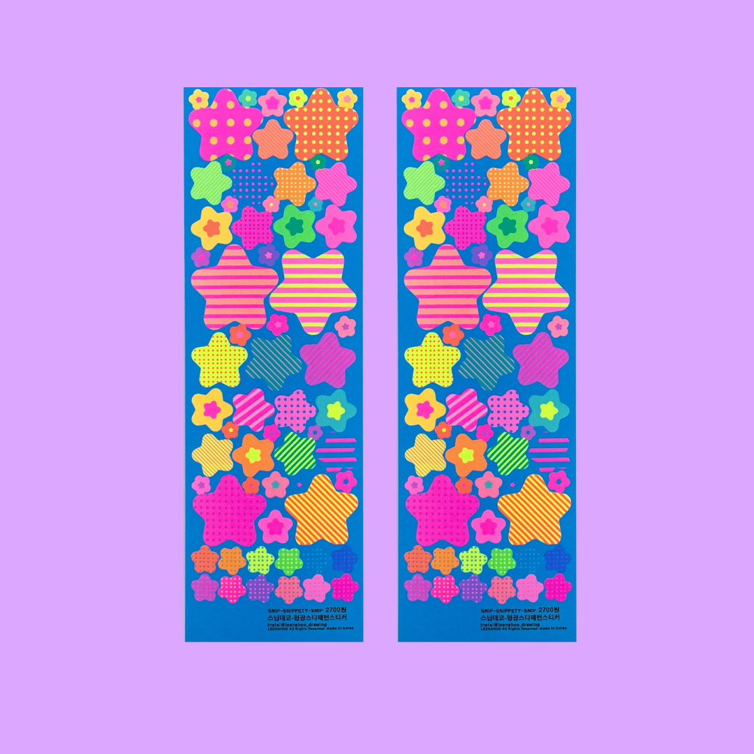 S.S.S. by Leenahoo Neon Stars with Stripes Sticker A567
