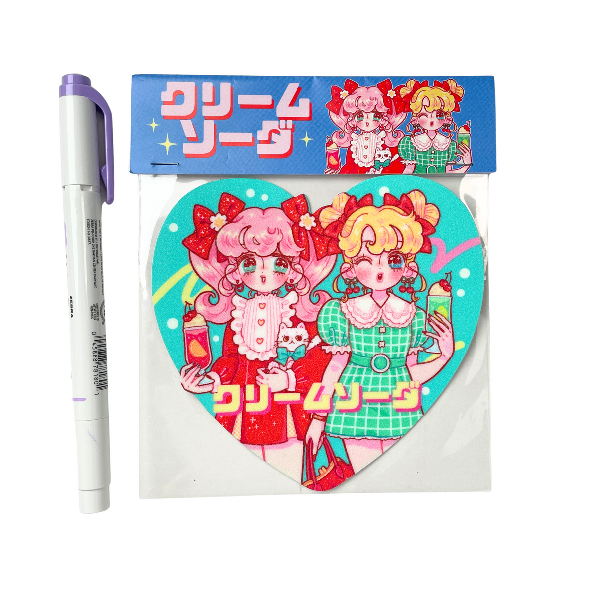 Natsuput Melon Soda Heart Sticker