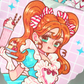 Natsuput Merry Pink MIlkshake Heart Sticker