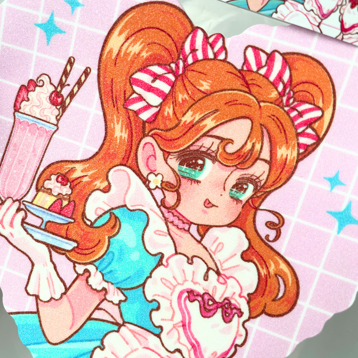 Natsuput Merry Pink MIlkshake Heart Sticker
