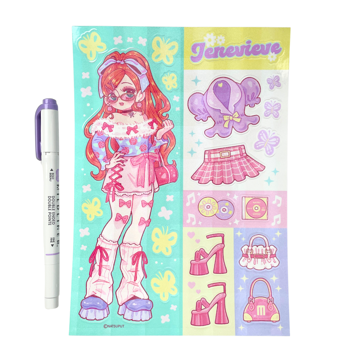 Natsuput Jenevieve Large Holographic Sticker Sheet