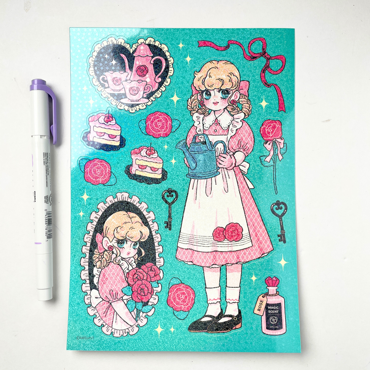 Natsuput Rose Tea Large Sticker Sheet