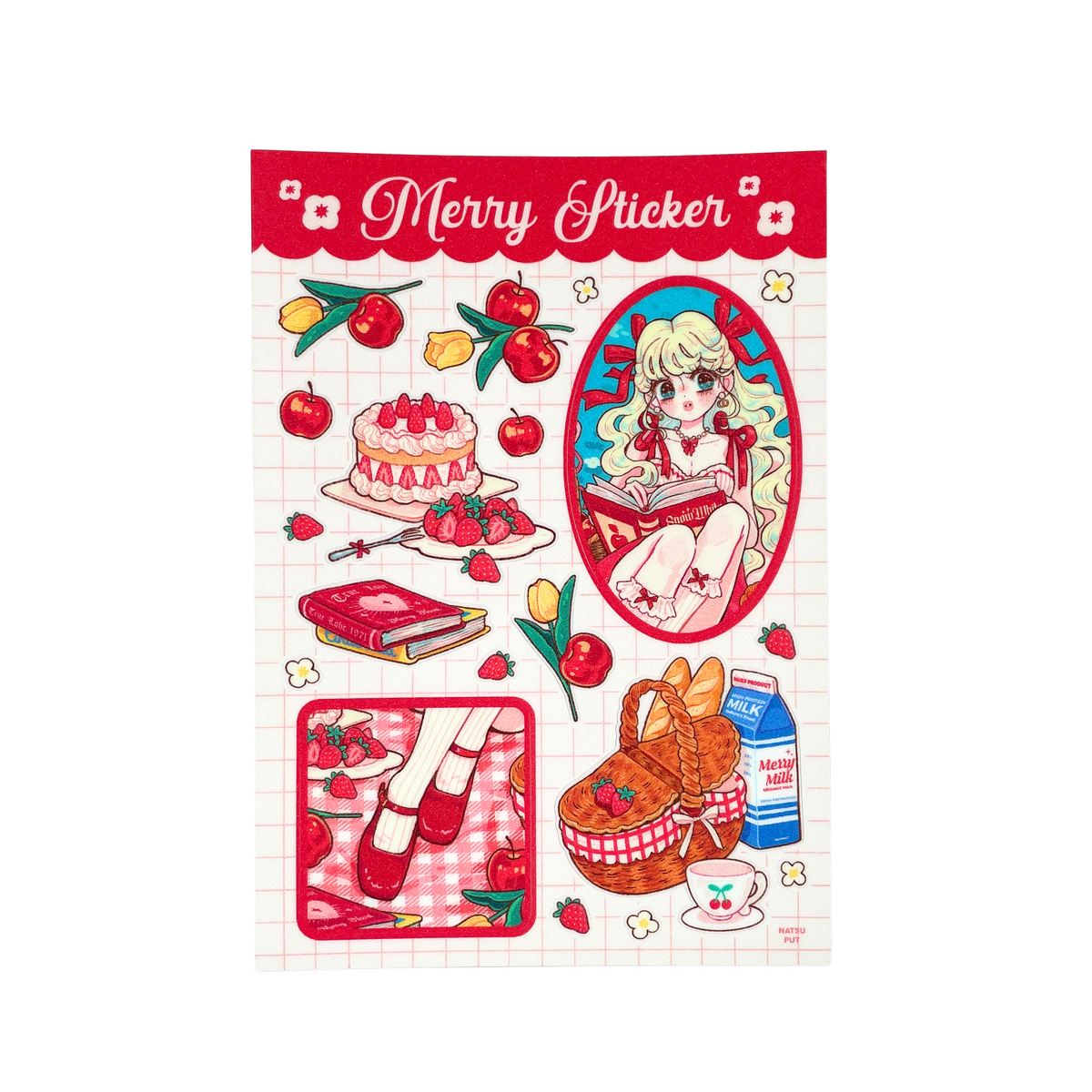 Natsuput Red Merry Stickers