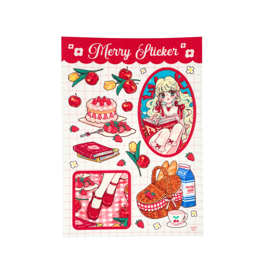 Natsuput Red Merry Stickers